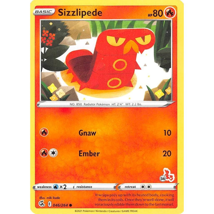 Sizzlipede - 046/264 (#56 Cinderace Stamped) (046/264) (BA22)