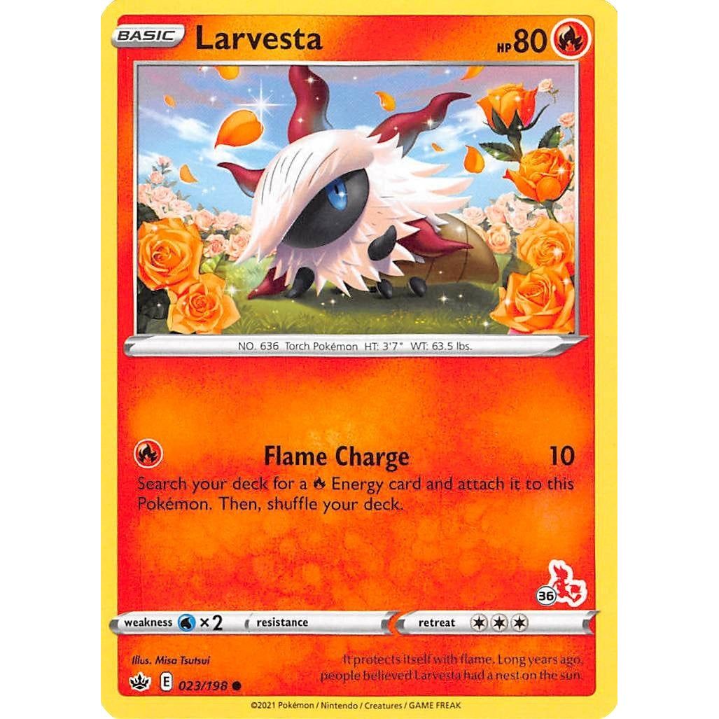 Larvesta - 023/198 (#36 Cinderace Stamped) (023/198) (BA22)