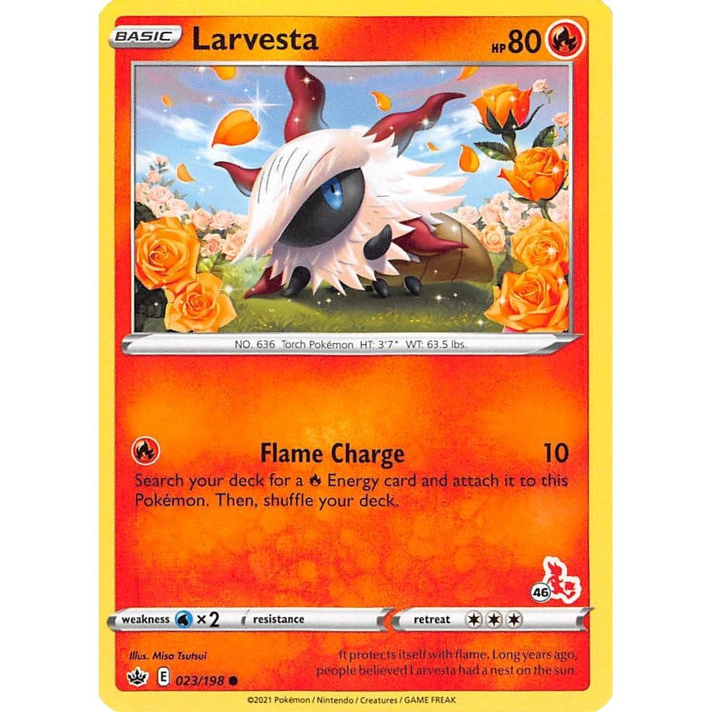 Larvesta - 023/198 (#46 Cinderace Stamped) (023/198) (BA22)