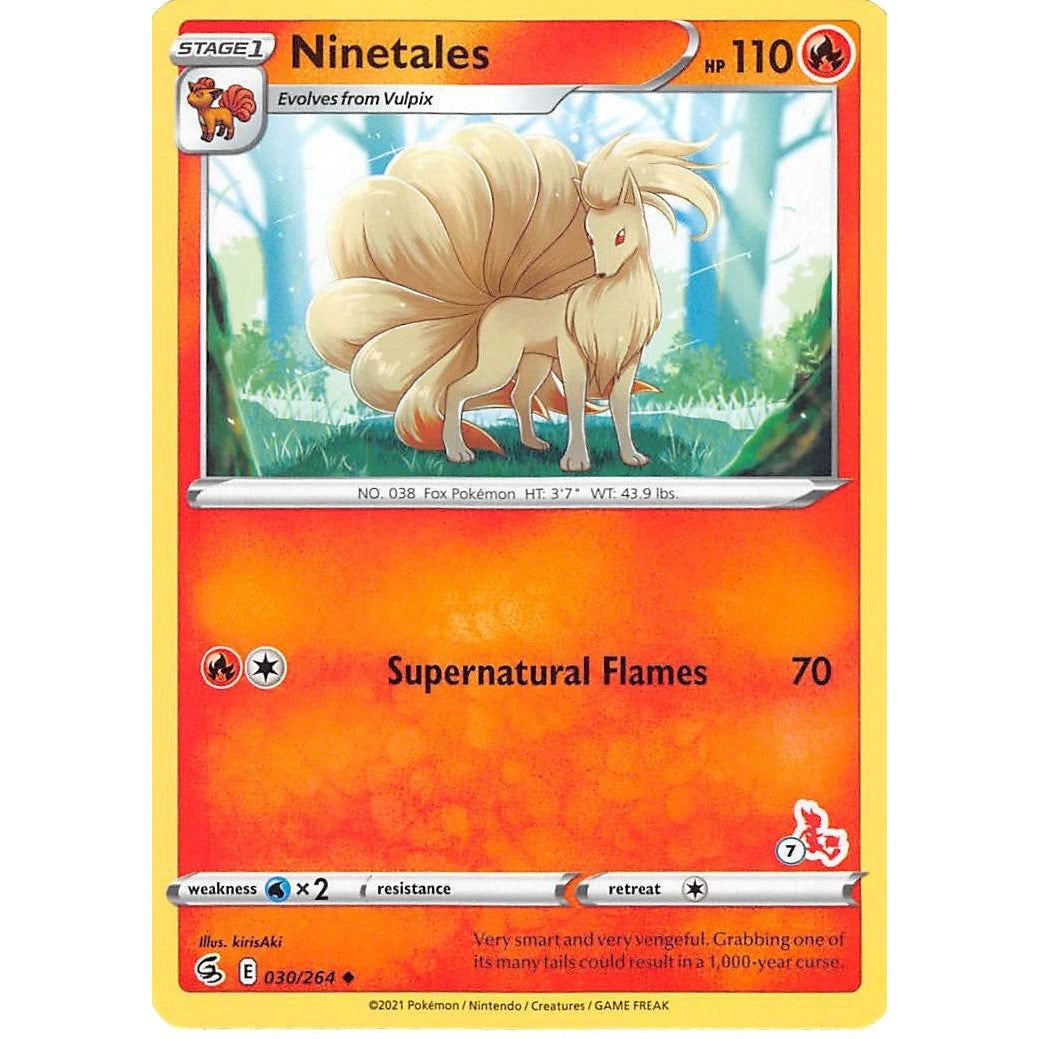 Ninetales - 030/264 (#7 Cinderace Stamped) (030/264) (BA22)