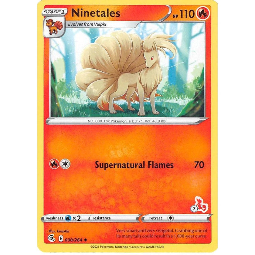Ninetales - 030/264 (#7 Cinderace Stamped) (030/264) (BA22)