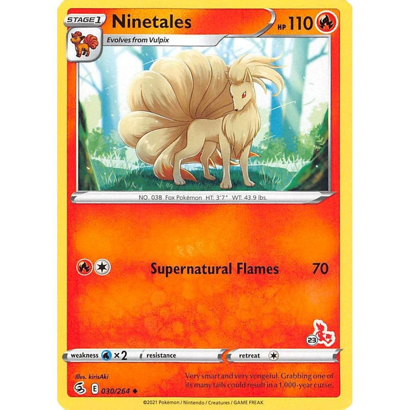 Ninetales - 030/264 (#23 Cinderace Stamped) (030/264) (BA22)