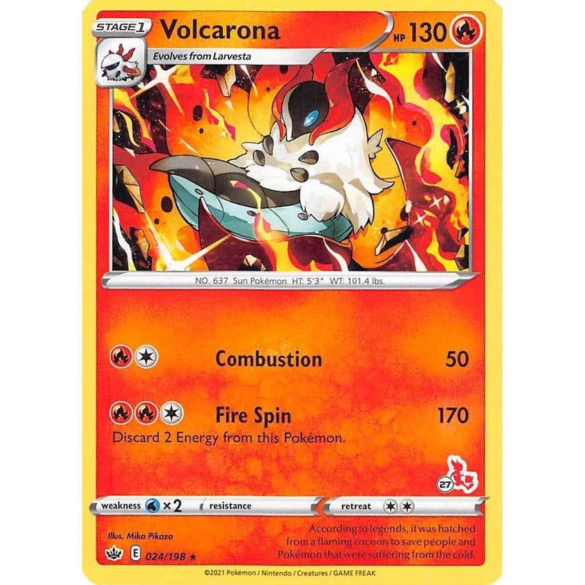 Volcarona - 024/198 (#27 Cinderace Stamped) (024/198) (BA22)