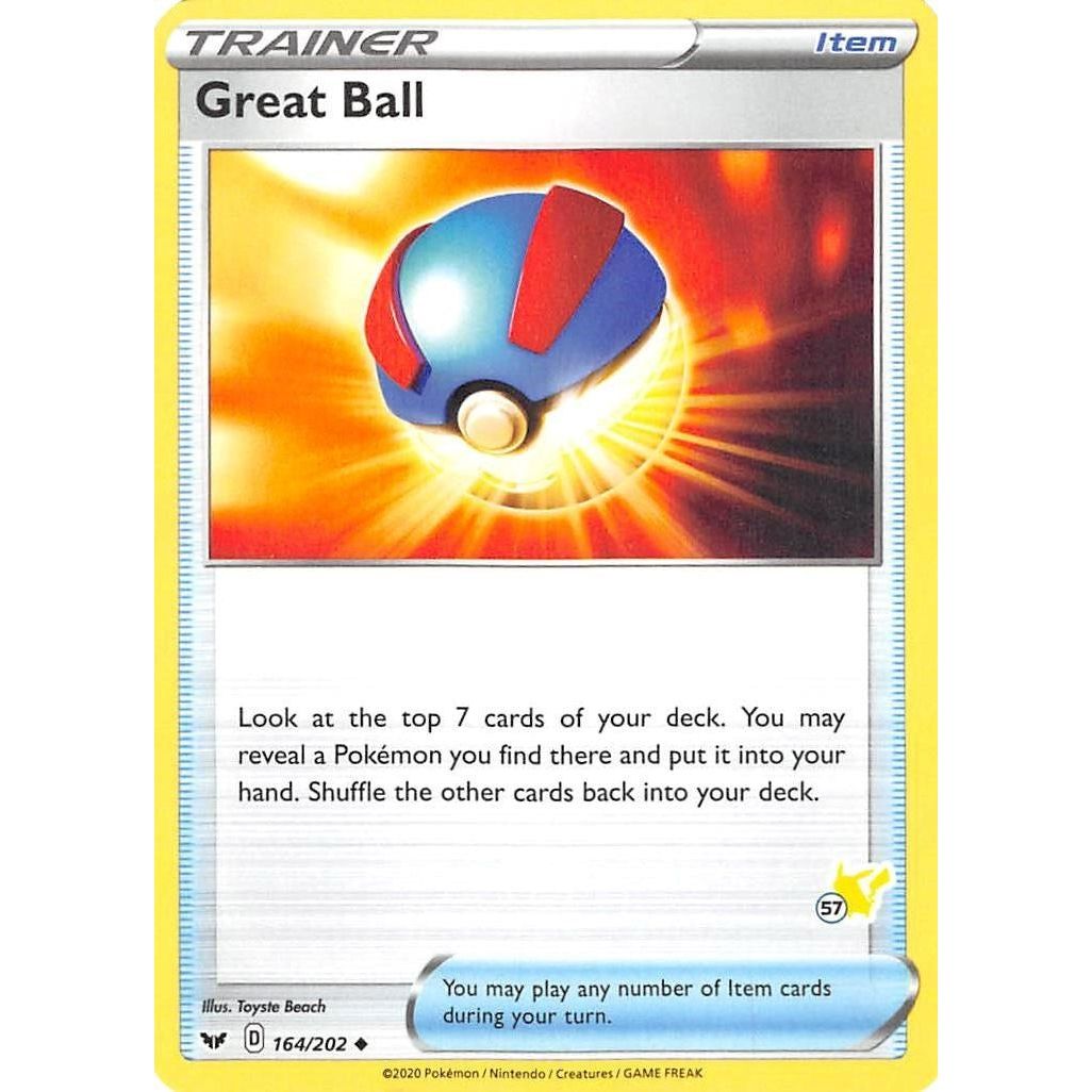 Great Ball - 164/202 (#57 Pikachu Stamped) (164/202) (BA22)