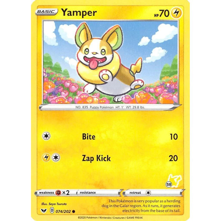 Yamper - 074/202 (#58 Pikachu Stamped) (074/202) (BA22)