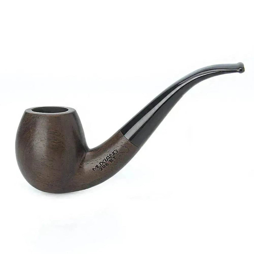 Wooden Pipe flue filter smoking set - ebony pipe