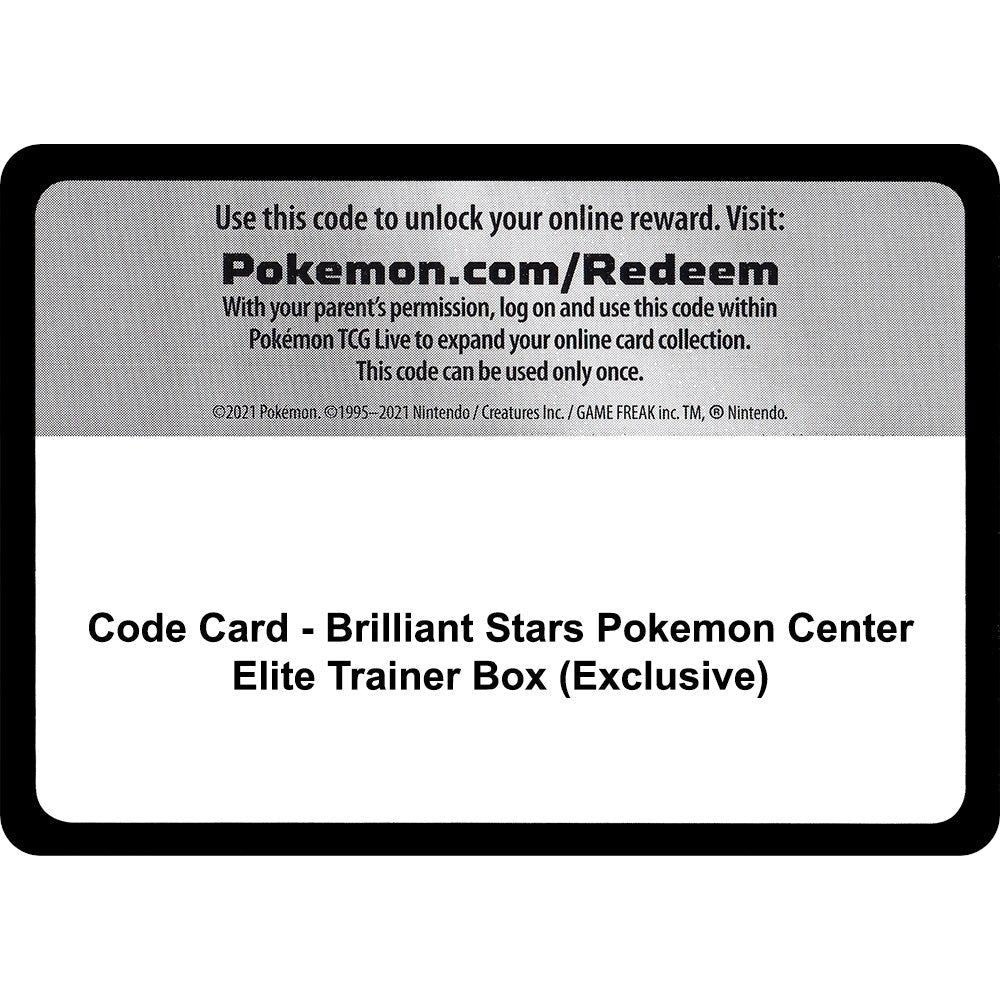 Code Card - Brilliant Stars Pokemon Center Elite Trainer Box (Exclusive) (SWSH09)