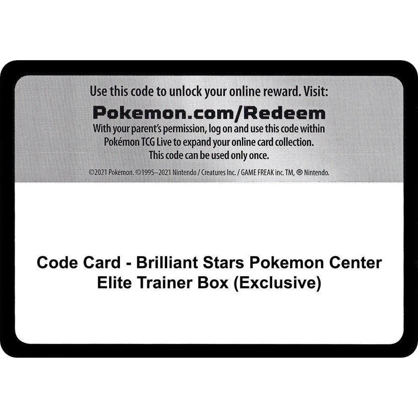 Code Card - Brilliant Stars Pokemon Center Elite Trainer Box (Exclusive) (SWSH09)