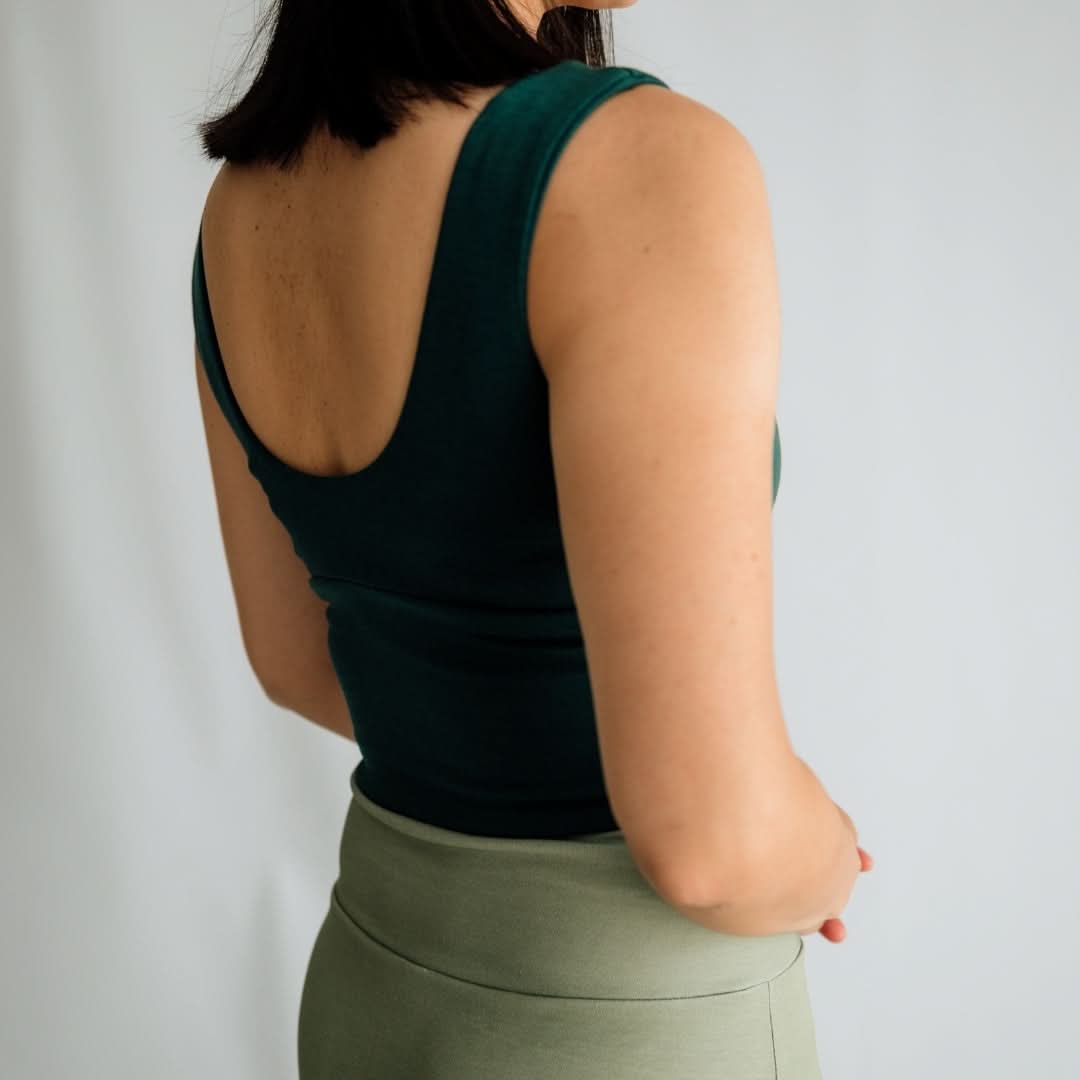 Ladies Bamboo Longline Bralette-Style Tank | Juniper