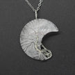 Natural Crystal Moon Pendant for Men and Women