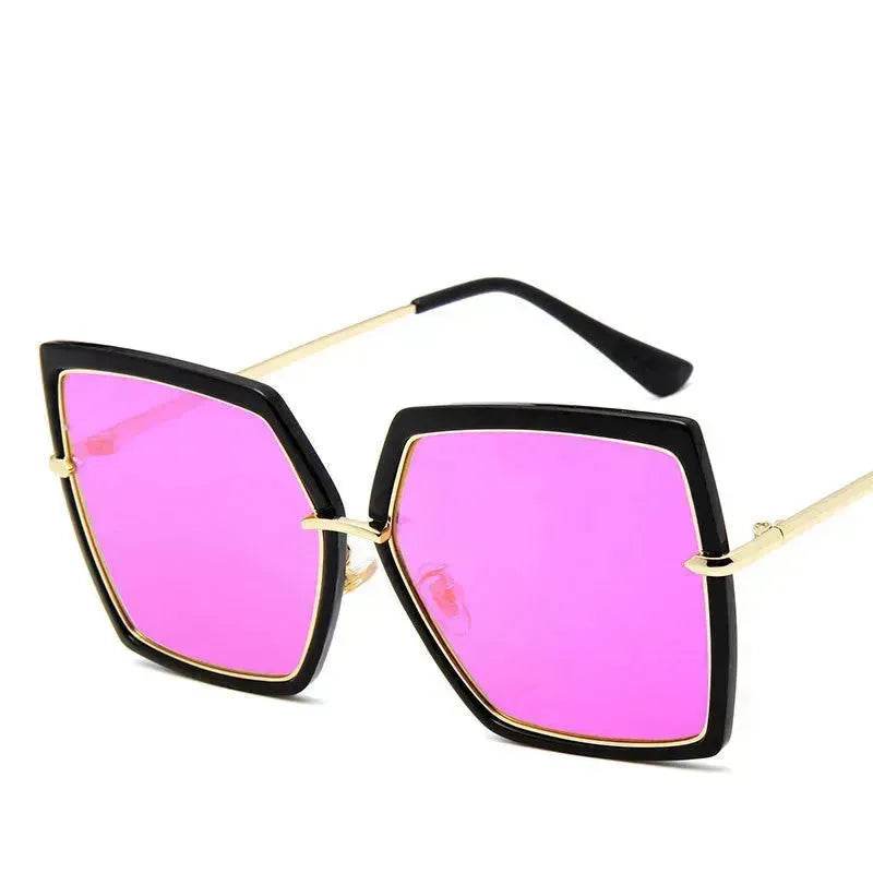 Reflective  Fashion metal retro sunglasses for Women