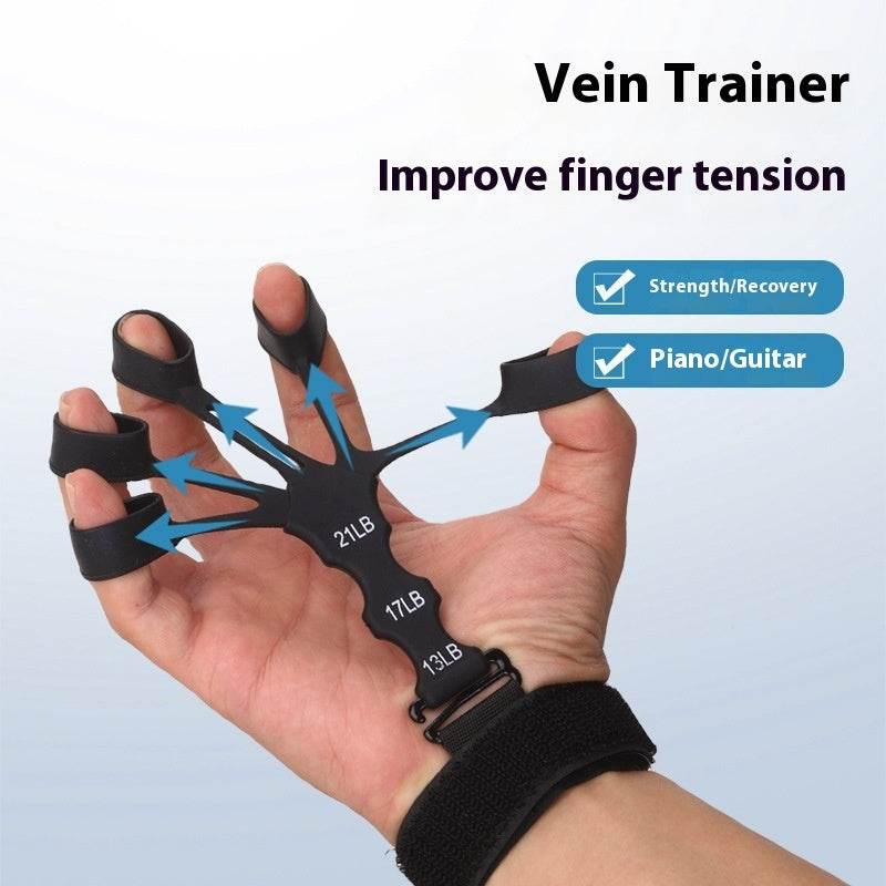 Silicone Finger Exerciser & Hand Strengthener – Finger Trainer for Guitar, Arthritis, Injury Recovery & Grip Strength