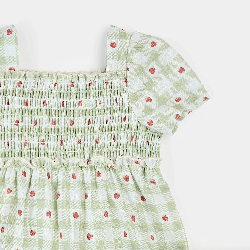 2 Piece Dress & Bloomer Set | Strawberry Gingham | Petit Lem