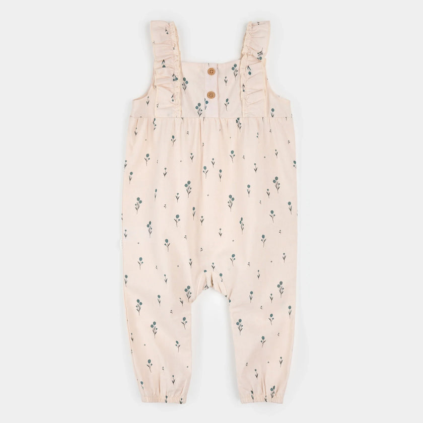 Cross Hatch Playsuit | Blue Tulips on Light Pink | Petit Lem