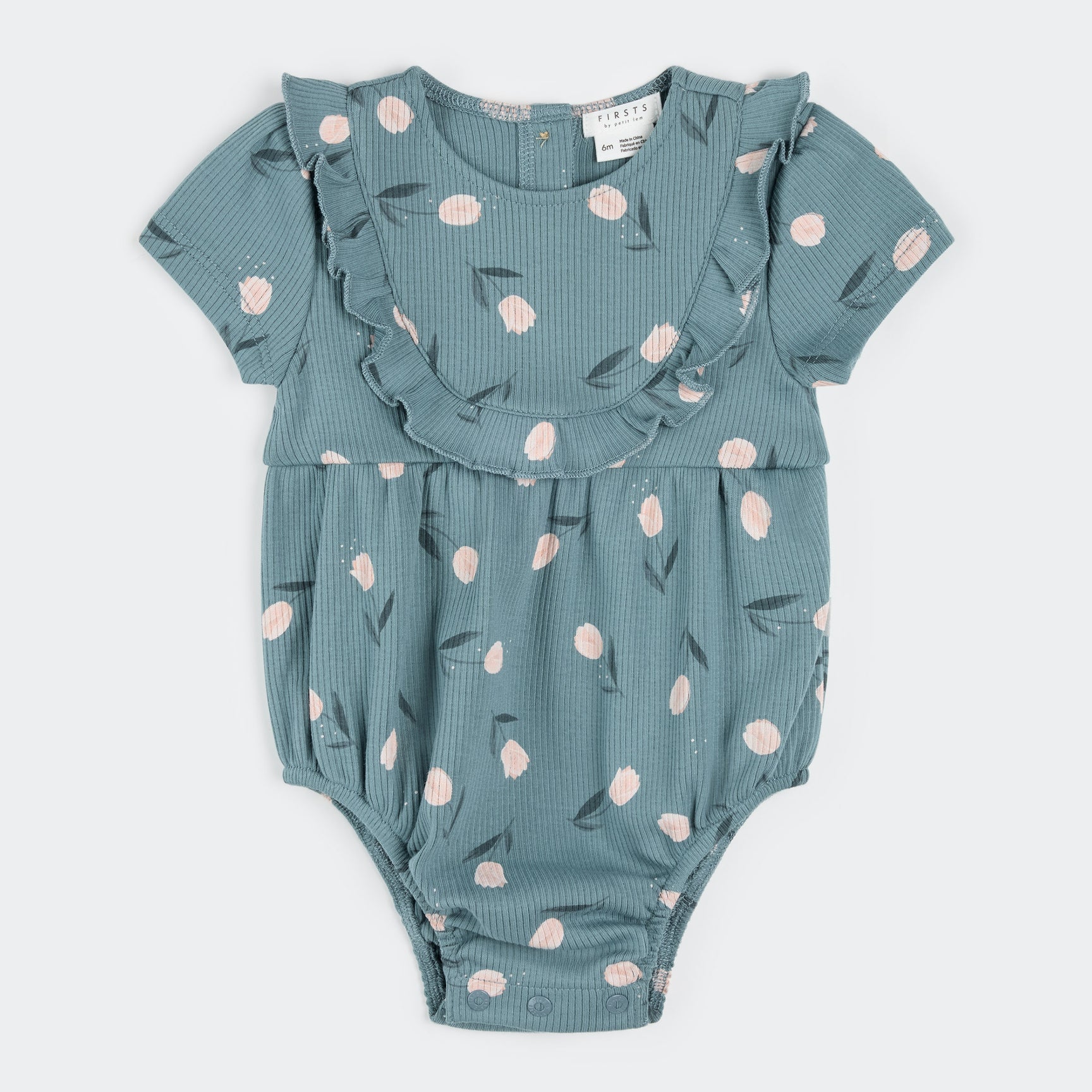 Bubble Romper | Floral on Teal | Petit Lem