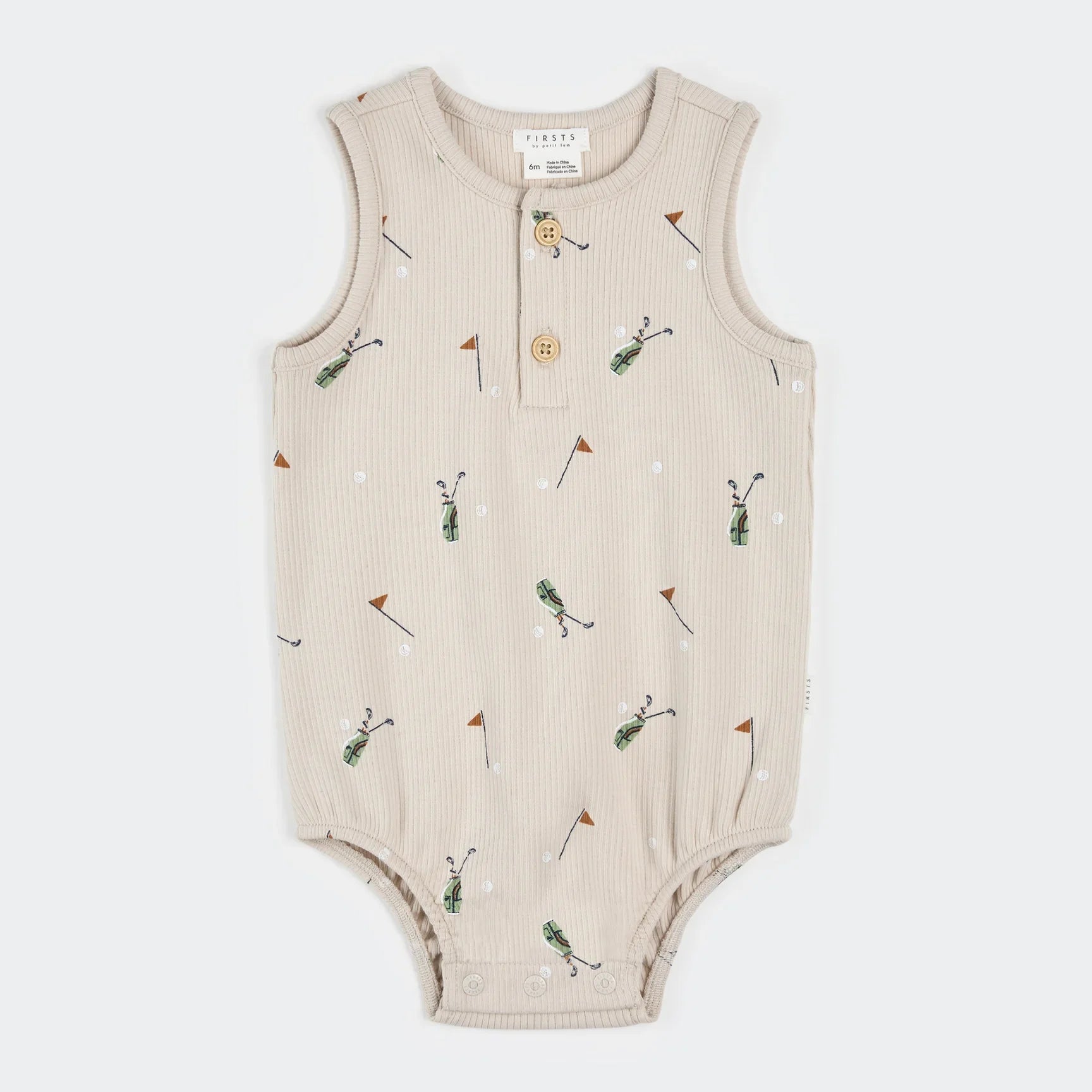 Sleeveless Romper | Golf Club on Sand | Petit Lem