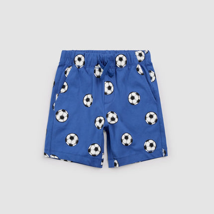 Knit Shorts | Soccer Balls on Royal Blue | Miles the Label