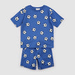2 Piece T-Shirt & Short Set | Soccer Balls on Royal Blue | Miles the Label