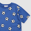 Knit T-Shirt | Soccer Balls on Royal Blue | Miles the Label