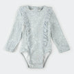 Long-Sleeve One-Piece Swimsuit | Vintage Flowers Print on Powder Blue | Petit Lem
