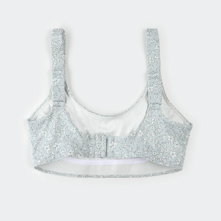 Women's Bikini Set | Vintage Flowers Print on Powder Blue | Petit Lem
