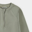 Ribbed Half Zip Rashguard | Green | Petit Lem