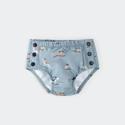 Swim Diaper | Surfing Pups on Blue | Petit Lem