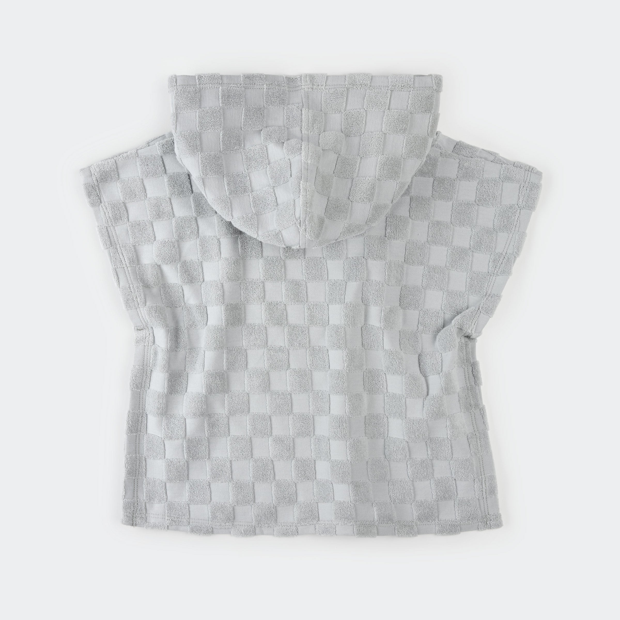 Beach Poncho | Faded Blue Checkerboard | Petit Lem