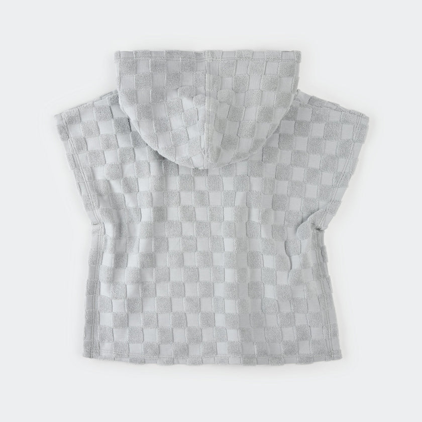 Beach Poncho | Faded Blue Checkerboard | Petit Lem