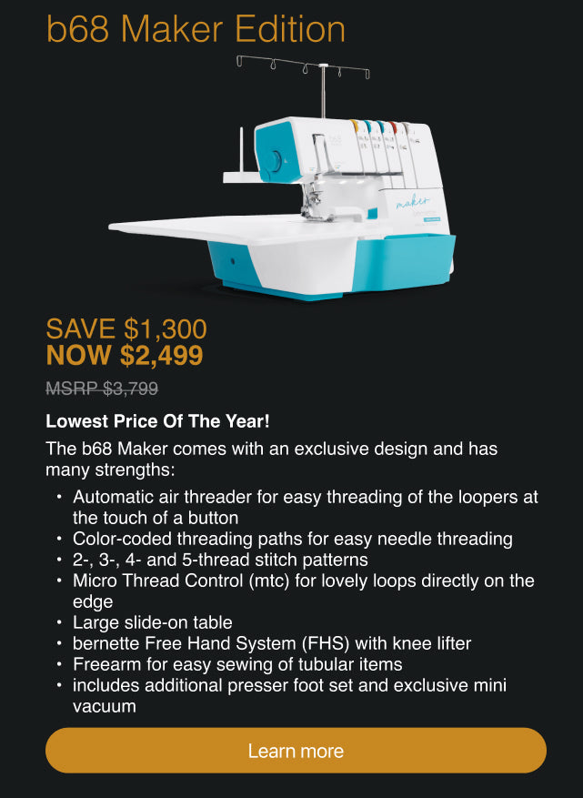 Bernette B68 Airlock Serger/Cover Maker Edition