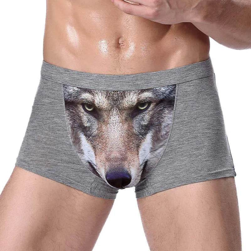 Printed Wolf Head Big Bird  Men's Boxer Briefs Underwear