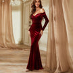 Fashion Velvet Elegant Bridesmaid Dress