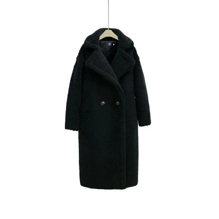 Winter Coats Women – Loose Lapel Medium-Length Polyester Coat