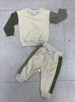 Two piece for boys Color Matching Long-sleeve Sweater Set