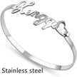 Customized Name Bracelet Personalized Custom Bangles Stainless Steel Jewelry