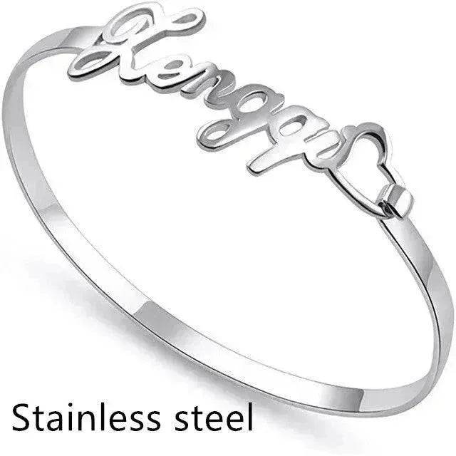 Customized Name Bracelet Personalized Custom Bangles Stainless Steel Jewelry