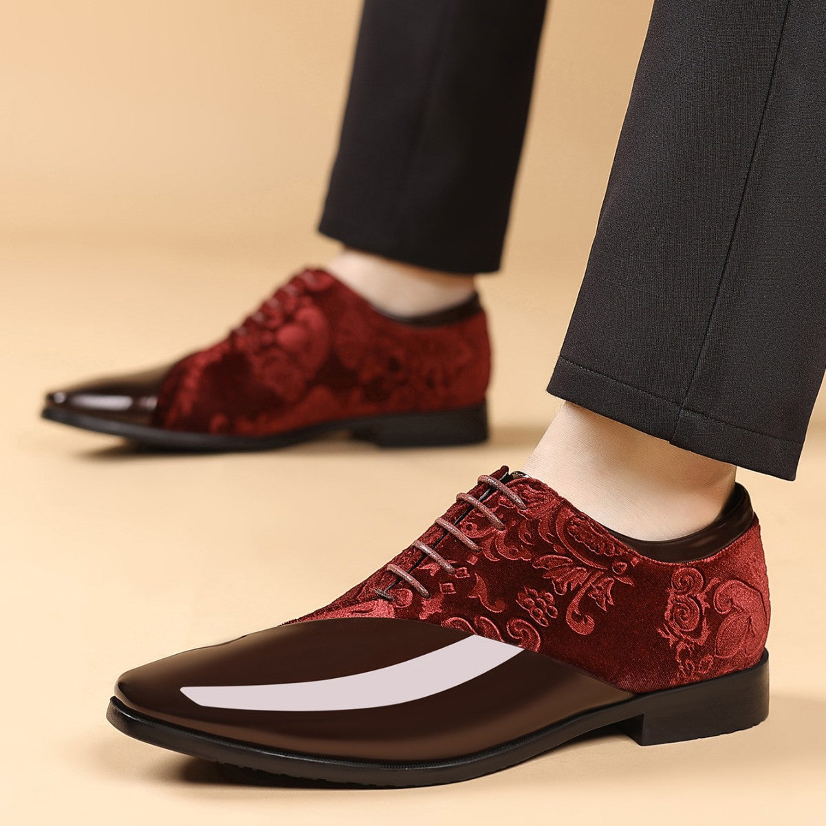 Men's Shiny Pointed-Toe Business Dress Shoes – PU Leather | Canada & USA