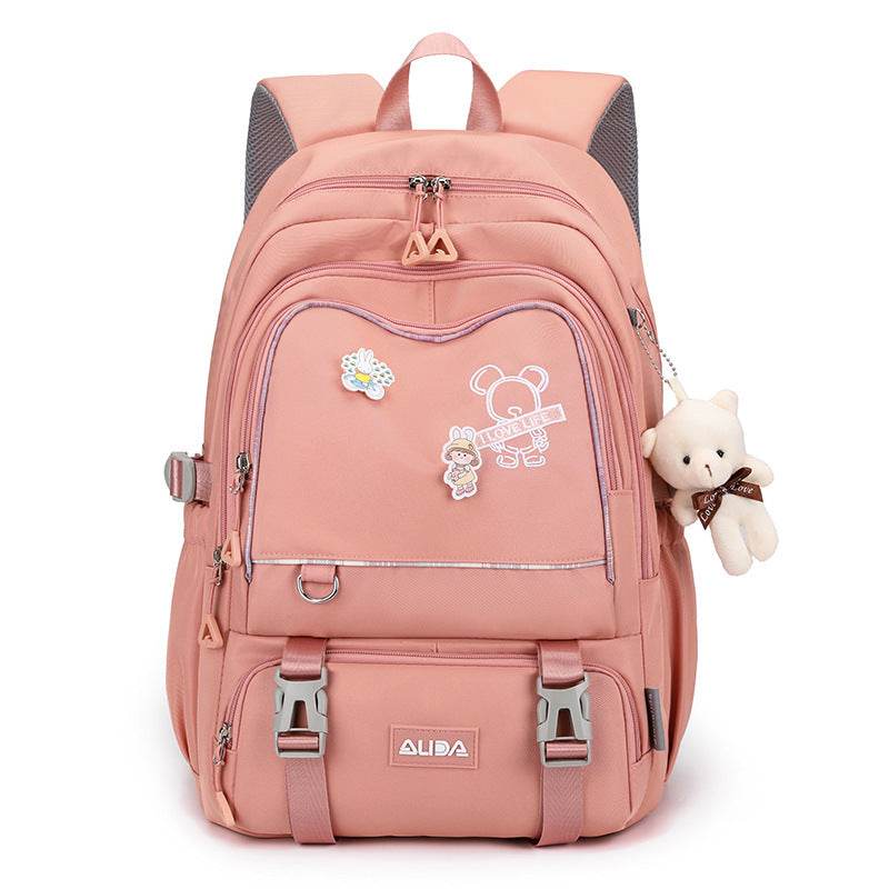 Large Capacity Lightweight Spine-protective Girls Backpack