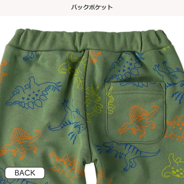 西松屋 ELFINDOLL 裏起毛恐竜総柄パンツ 正規品