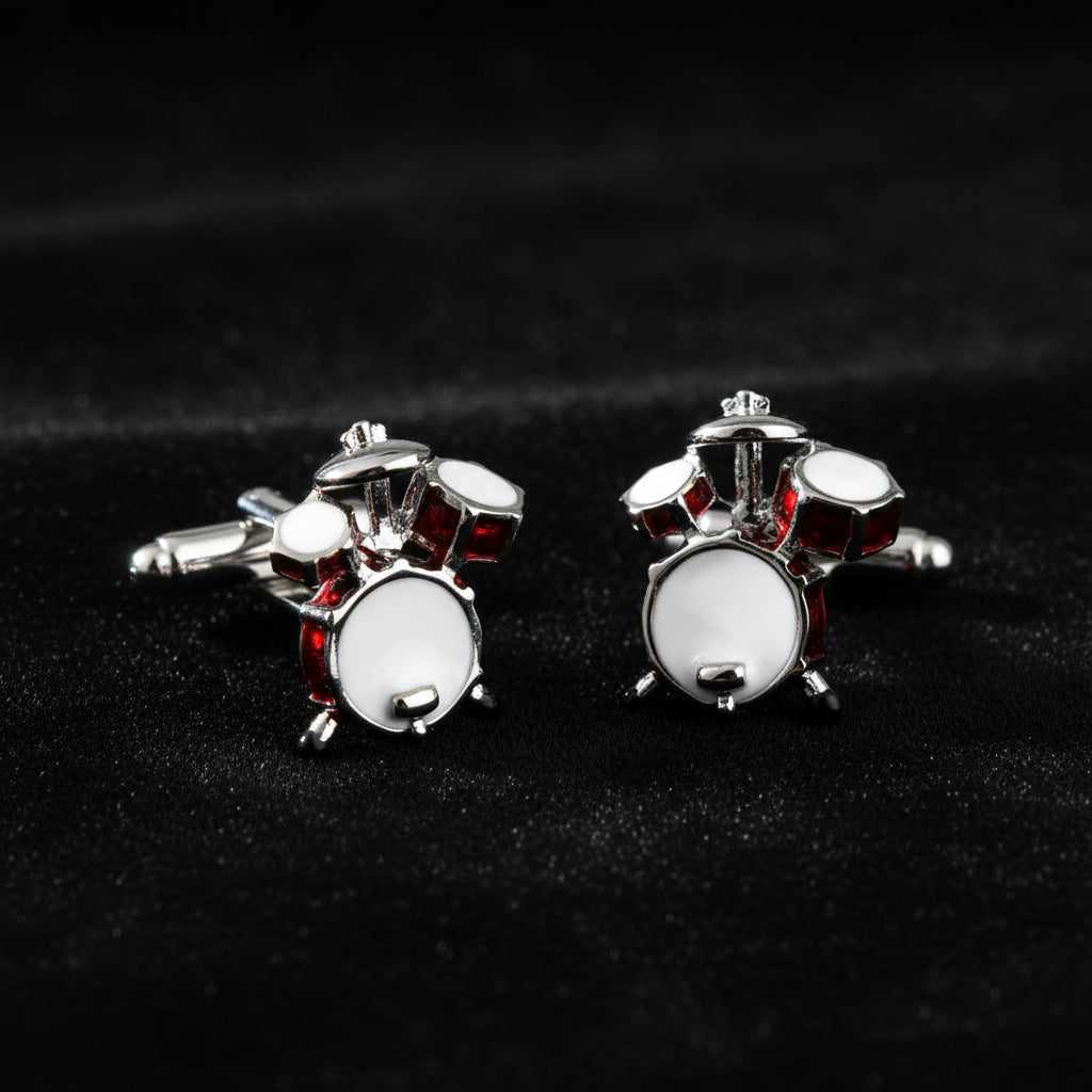 Men's Musical Drum Set Cufflinks – Copper Baked Paint Music Novelty Cufflinks | Canada & USA