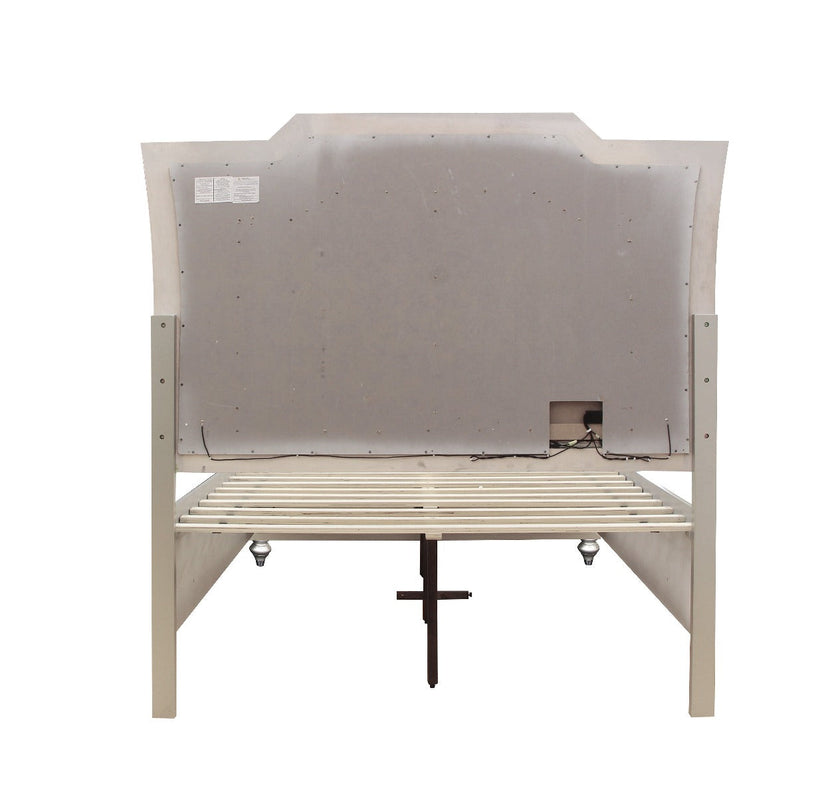 Muskan Platform Storage Bed w/Led Lighting - Champagne