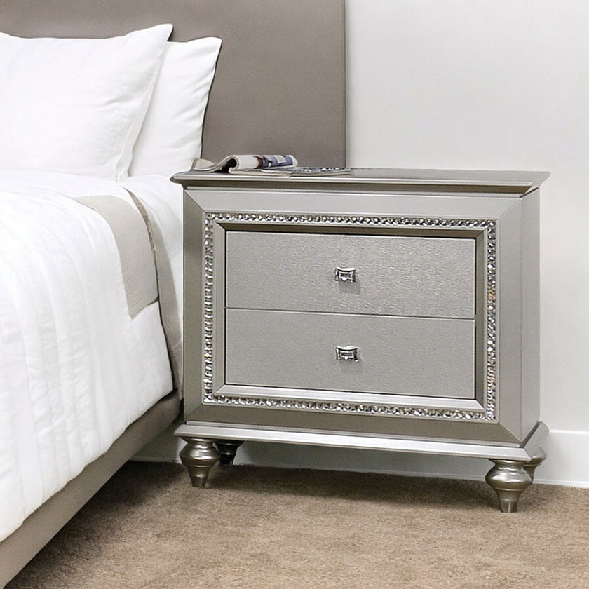 Muskan Glam LED Nightstand - Champagne