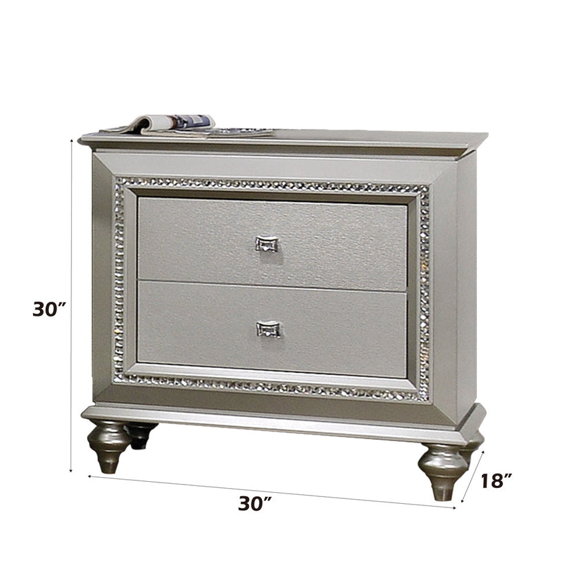 Muskan Glam LED Nightstand - Champagne