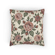 Vintage Rose Floral Woven Pillow | Tapestry Rose Throw Pillow