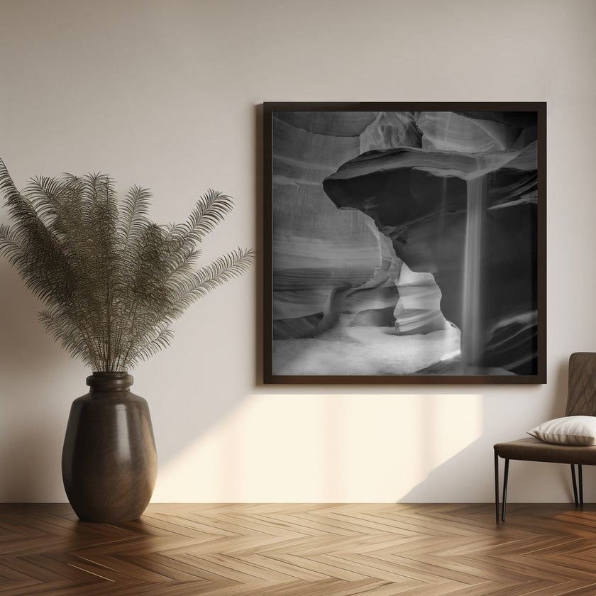 Art mural MONOCHROME ANTELOPE CANYON Sable coulé