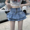 Hot Girl Pure Mini Denim Skirt Women's Summer Jeans Skirt