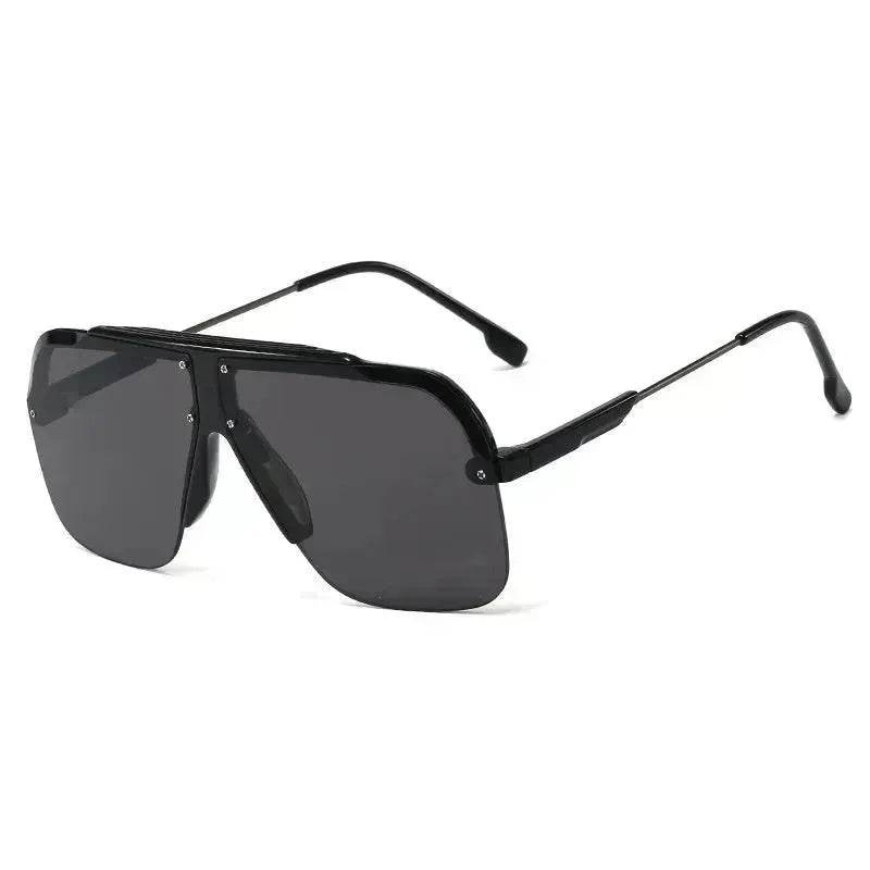 Premium Rimless Oversized Aviator Sunglasses for Women, PC Lens UV Protection Women’s Shade