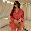 Casual Women Wide Leg Pants Long Sleeves Shirt Sets Ladies Loose High Street 2 Piece Outfits Pant co ords for Women Trouser co ords for Women