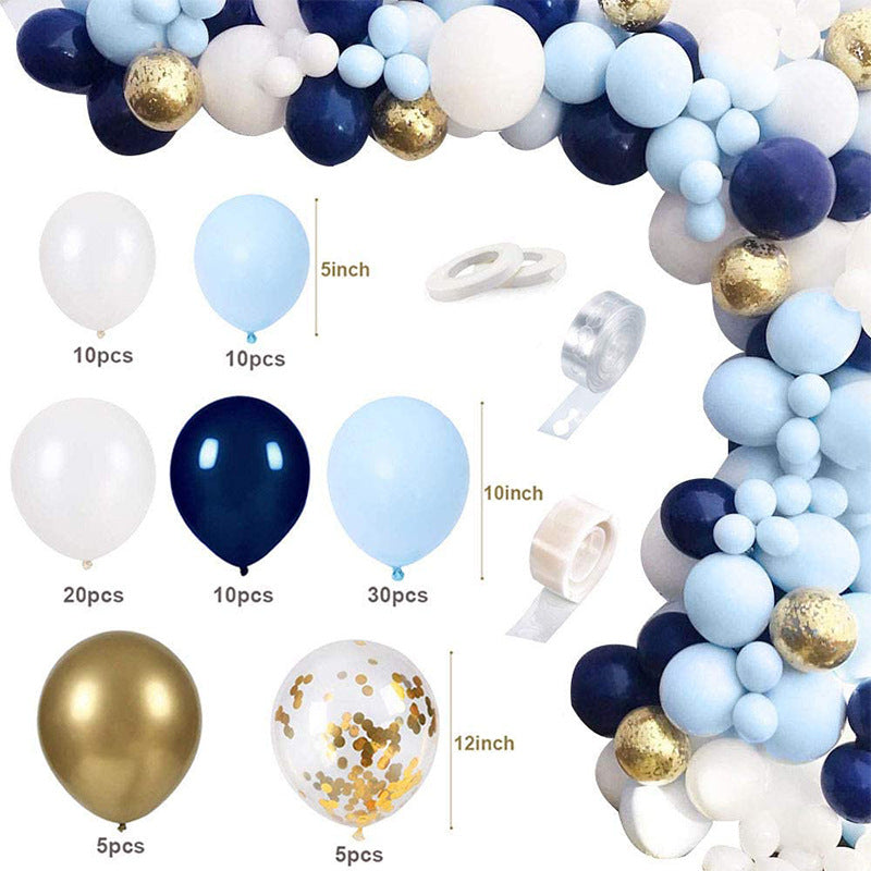 Blue & Gold Balloon Arch Kit – 12