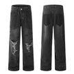 Pocket Design Loose Denim Straight-leg Trousers Men Jeans